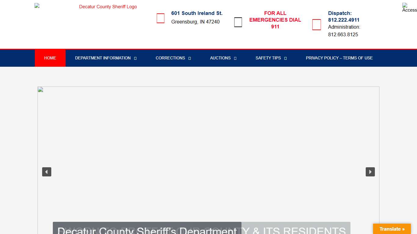 Decatur County Sheriff's Department – Greensburg, Indiana – Sheriff Department – State of Indiana