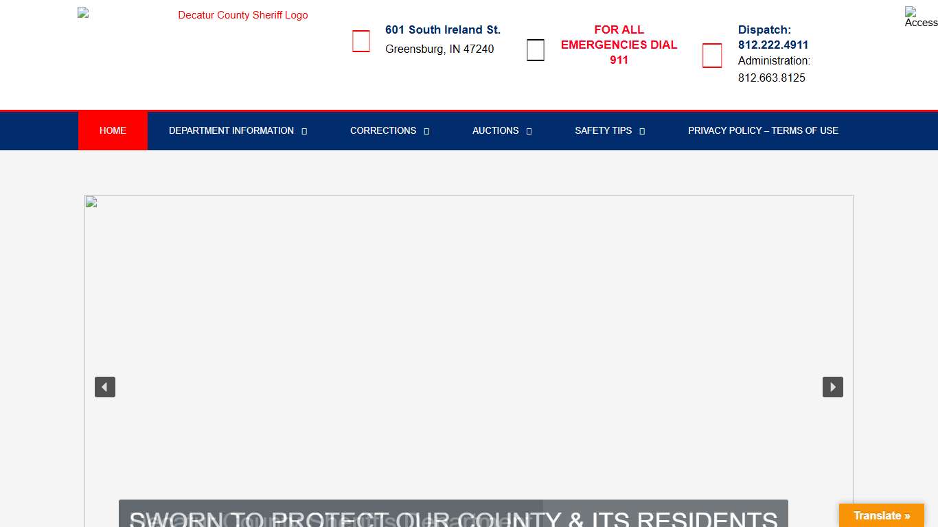 Decatur County Sheriff's Department – Greensburg, Indiana – Sheriff Department – State of Indiana